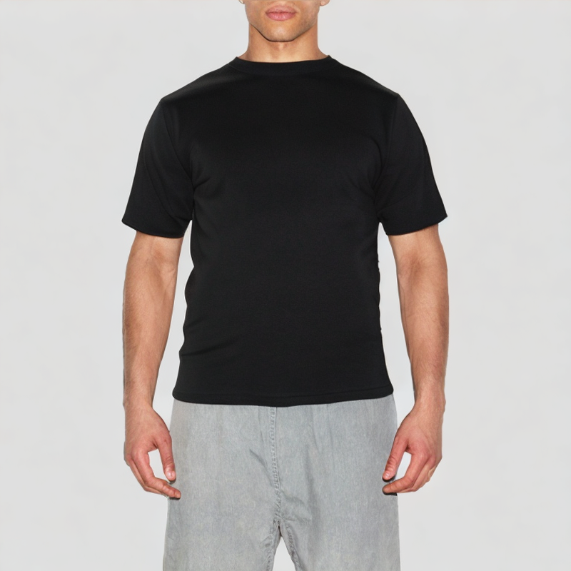 black-cotton-round-neck-short-sleeves